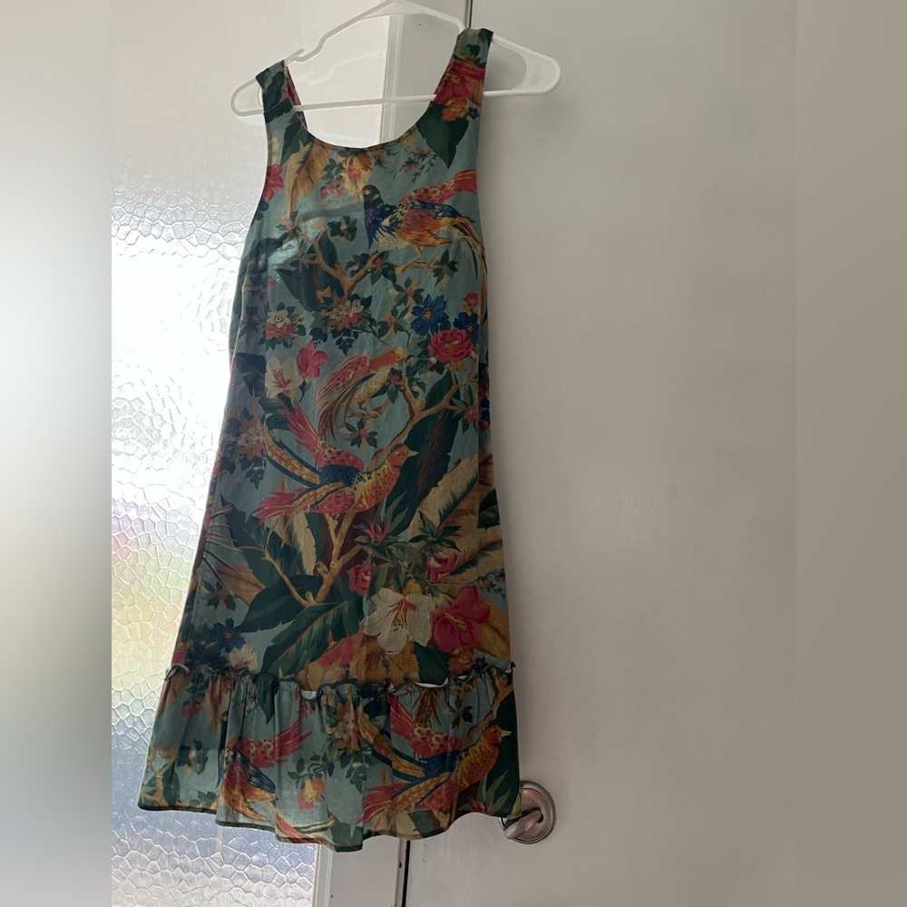 Teal Tropical Sezane Sundress